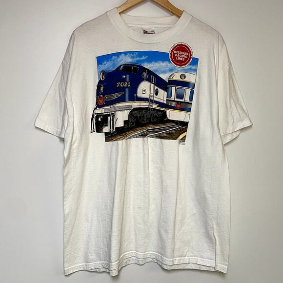 Vintage Train Shirt 90s Railway Missouri Pacific Lines UP - Picture 1 of 2